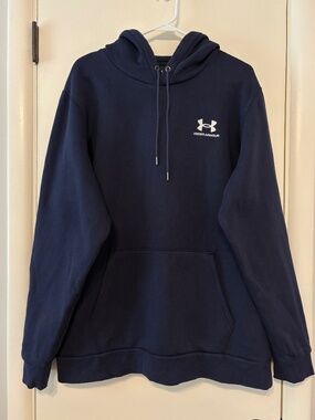 Under Armour Men's Classic L/S UA Icon Fleece Pullover Hoodie Sweatshirt XL Navy